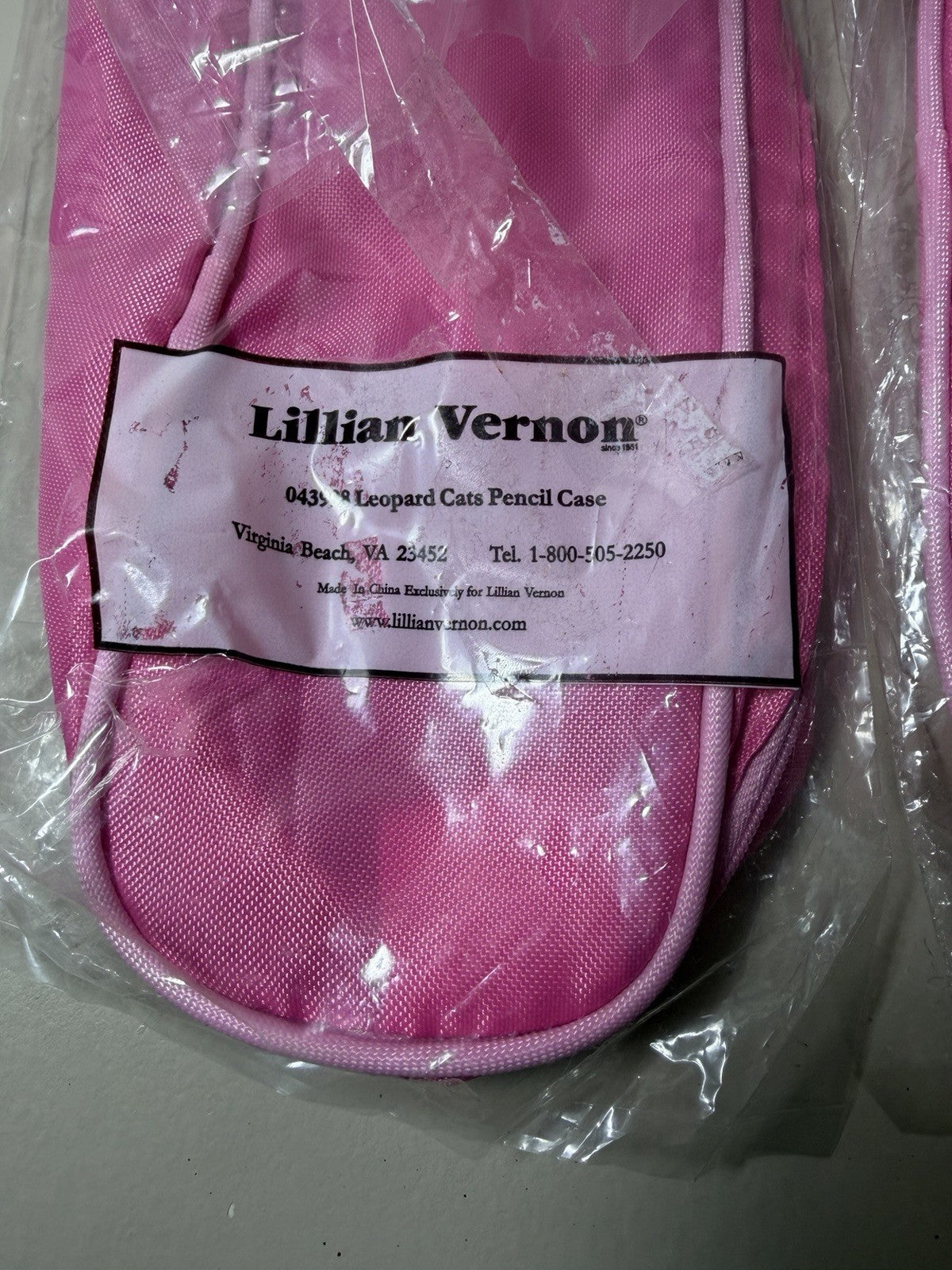 NWT Lillian Vernon Pink Leopard Cats Pencil Case Cosmetic Bag Lot of 2 Zip Pouch