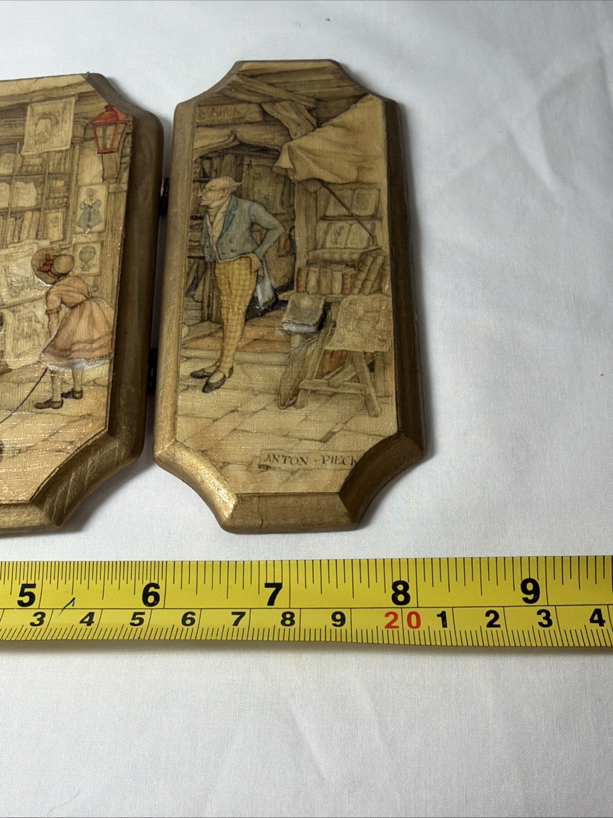 Vintage Anton Pieck Wooden Plaques 3D Decoupage Set New York