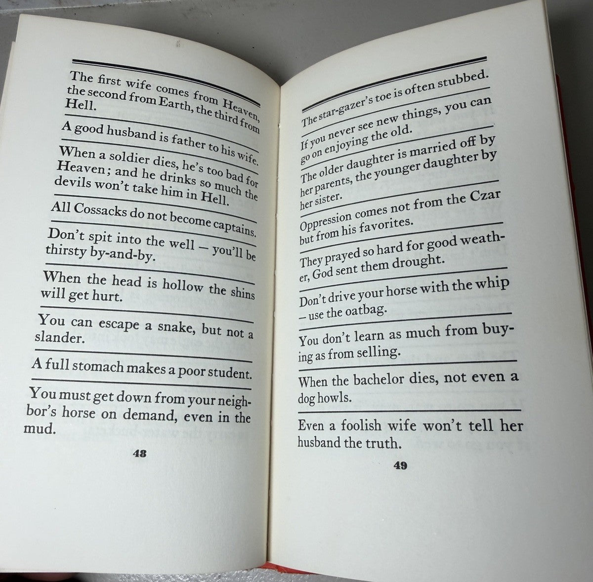 Vintage 1960 Russian Proverbs Newly Translated Peter Pauper Press Hardcover Book