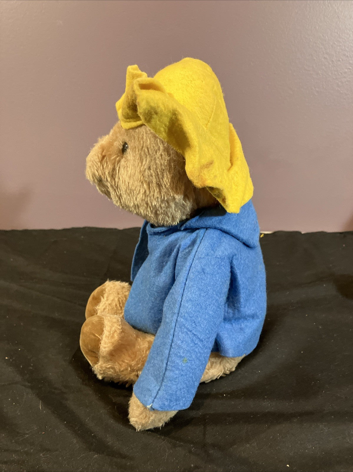 Vintage Paddington Bear Plush Eden Toys 13 Inch Blue Coat Yellow Hat 1975