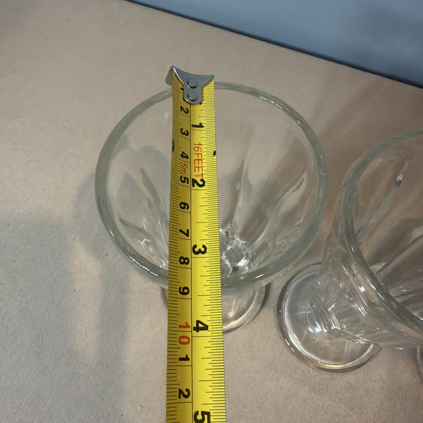 Vintage Milkshake Sundae Glasses Set of 4 Footed Ice Cream Soda Fountain Parfait