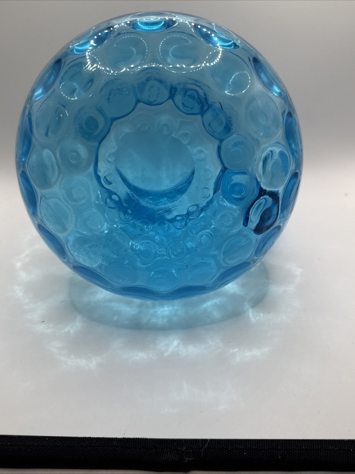 Blue Reverse Thumbprint Pitcher Vintage Glass
