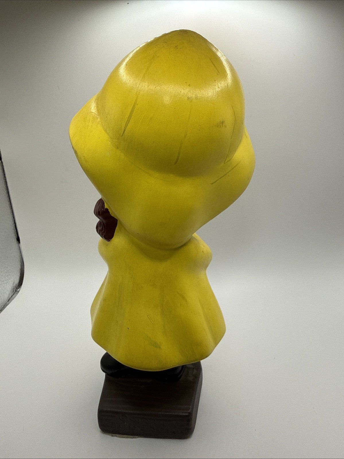 Vintage 1971 Ceramic Fishing Boy & Girl In Yellow Rain Coats So Cute!