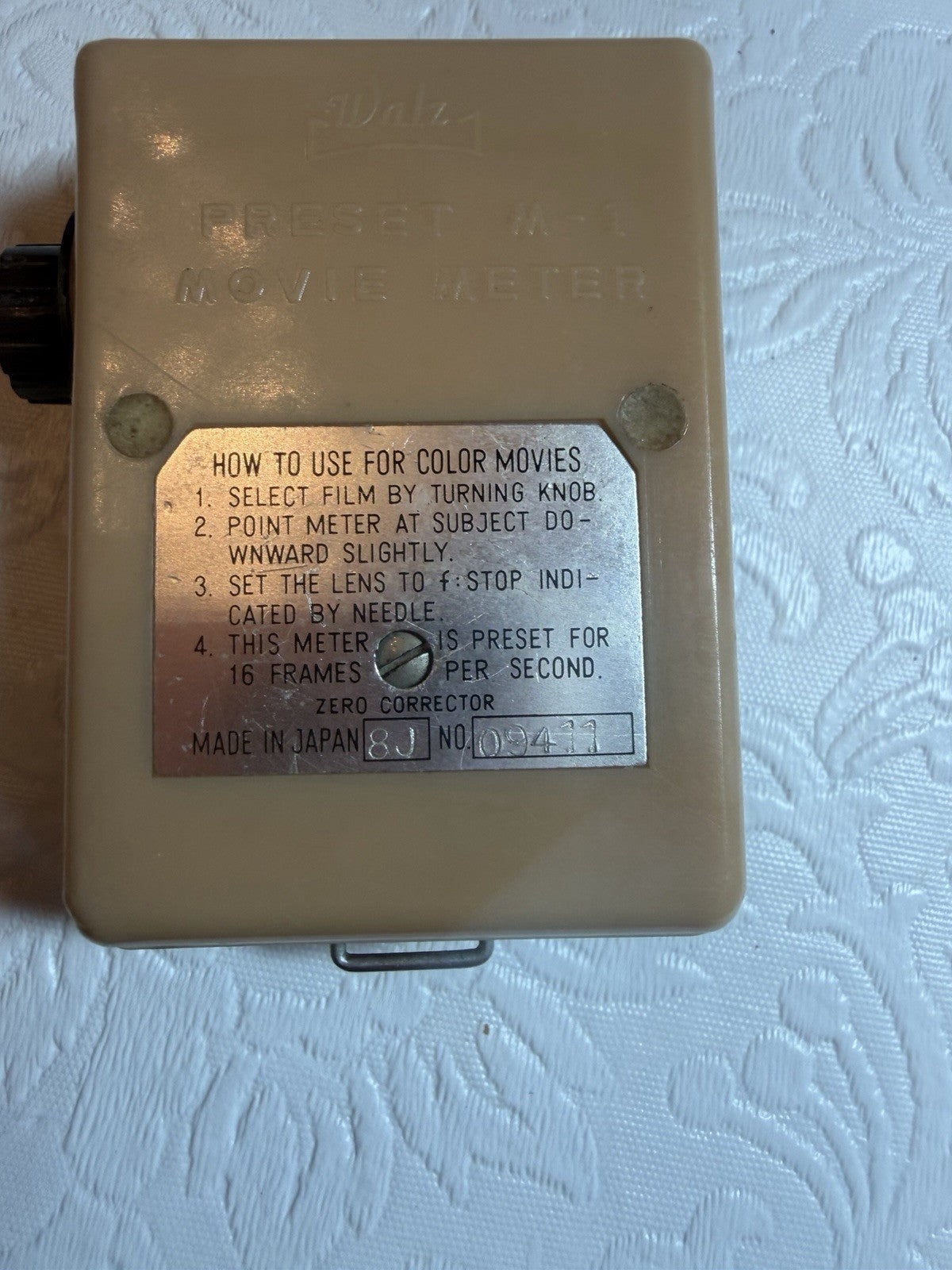 Vintage Walz Preset M1 Movie Light Meter 8mm 16mm Camera Japan Brown Case