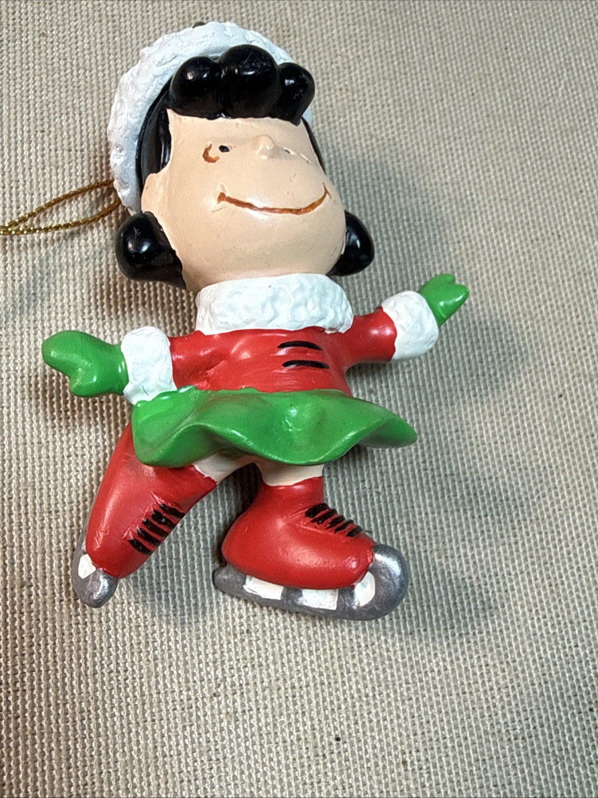 Vintage Silvestri Peanuts Christmas Ornaments Charlie Brown Lucy 1990 Pair