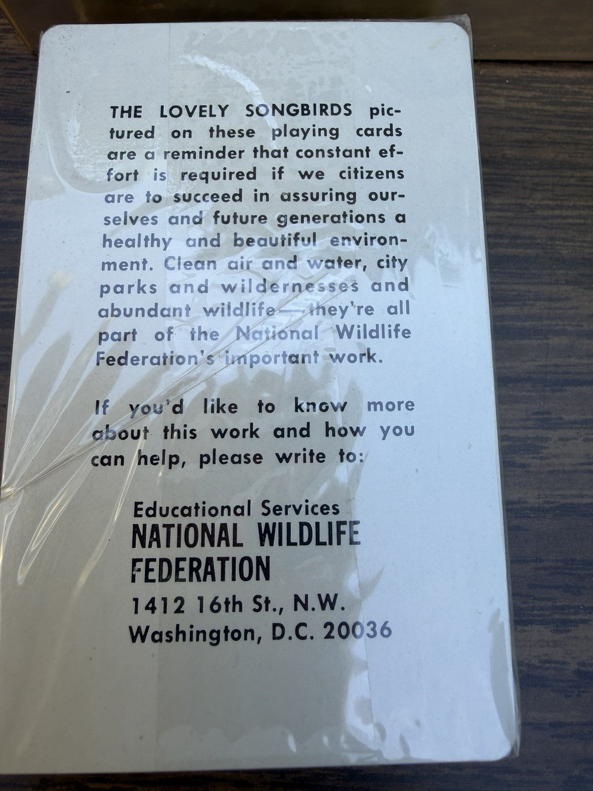 National Wildlife Federation Songbirds Double Deck Playing Cards Sealed Vintage