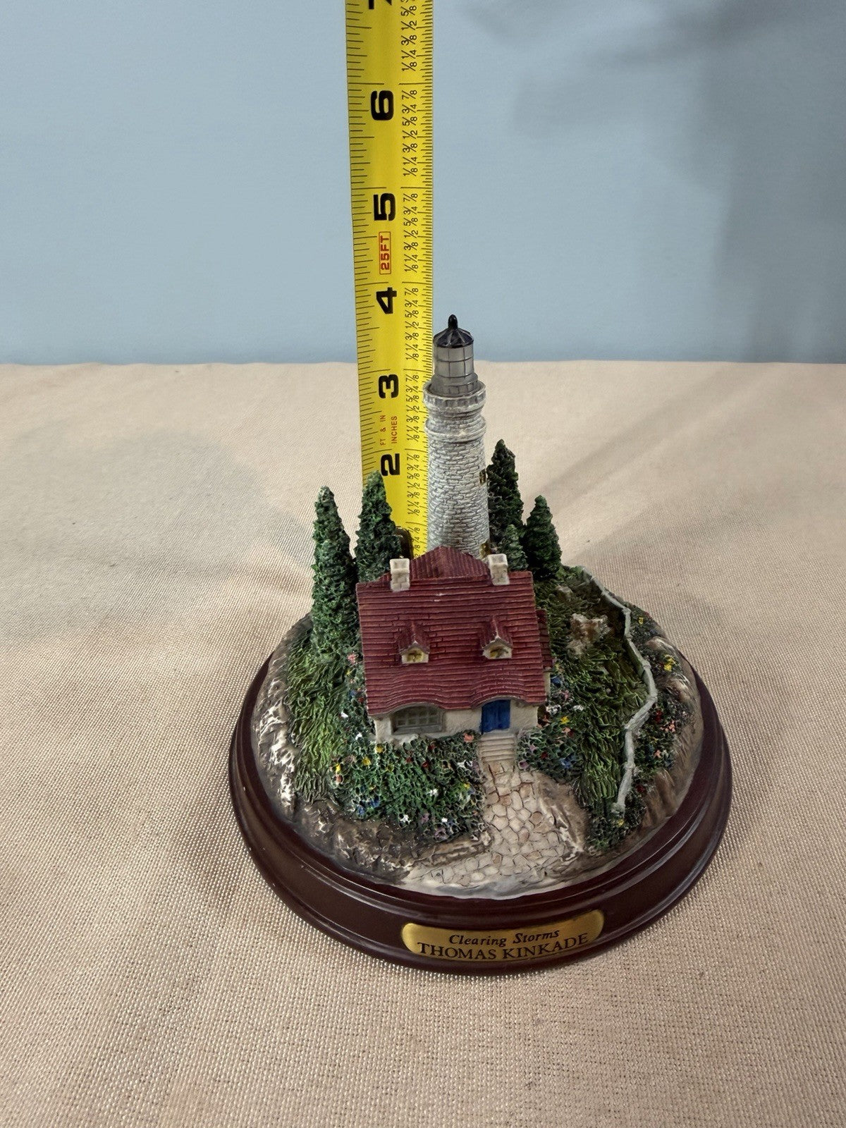 Thomas Kinkade Lighthouse Sculptures Clearing Storms Beacon of Hope Lot of 2