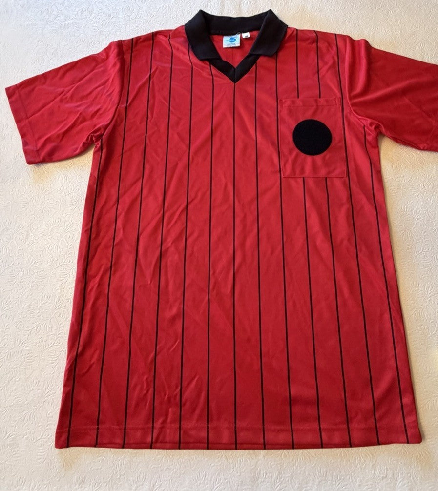 8 Pack High 5 Sportswear Referee Jerseys Red Yellow Striped Polo Shirts M, L, XL