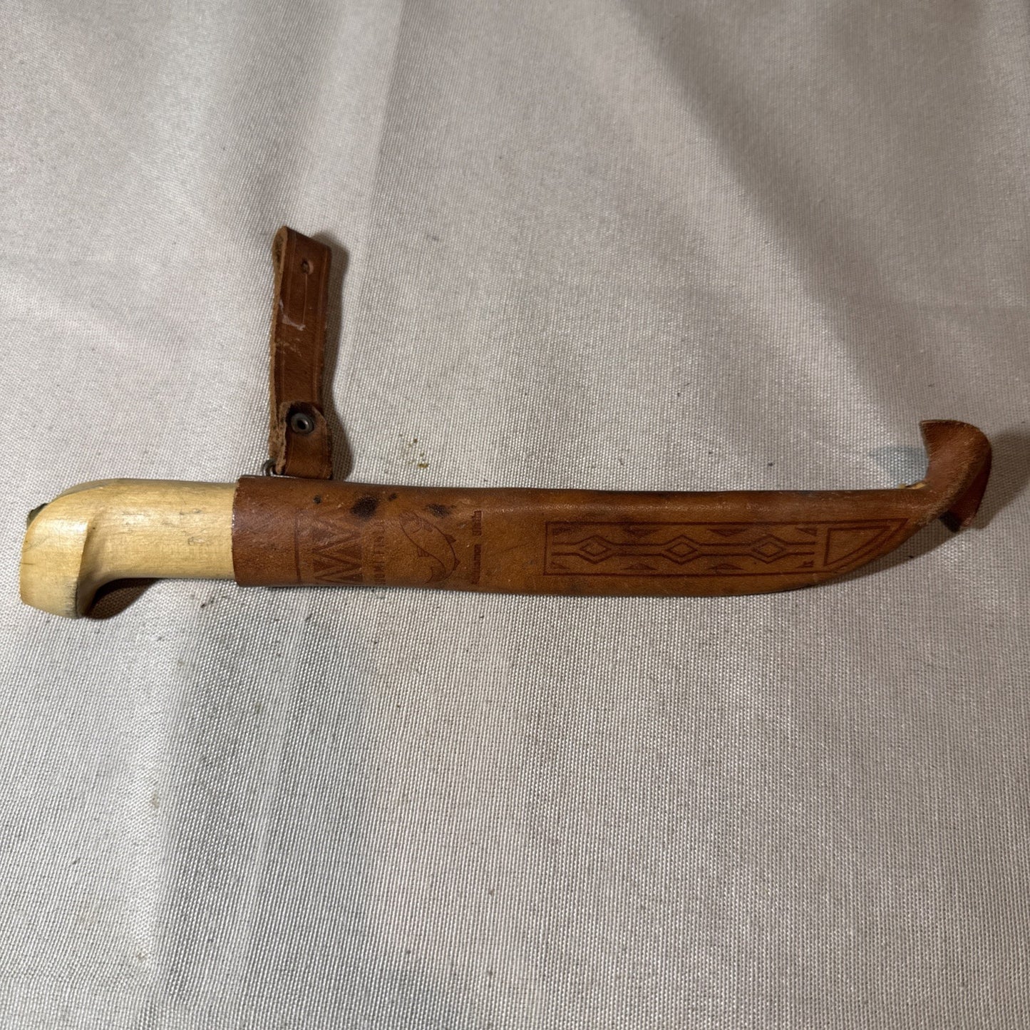 Vintage J Marttiini Finland Fillet Knife With Leather Sheath