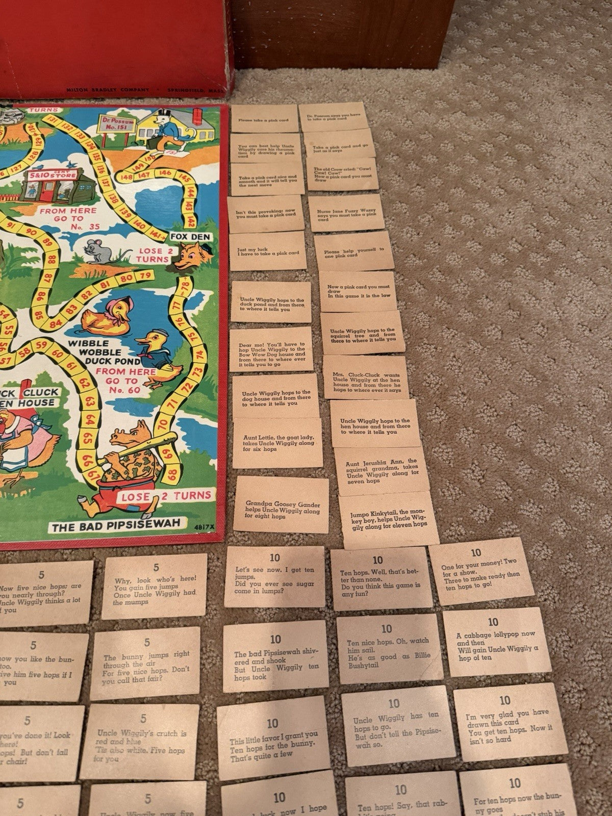 Vintage 1940s Uncle Wiggily Milton Bradley 4817 Complete Card Deck Board Box Set