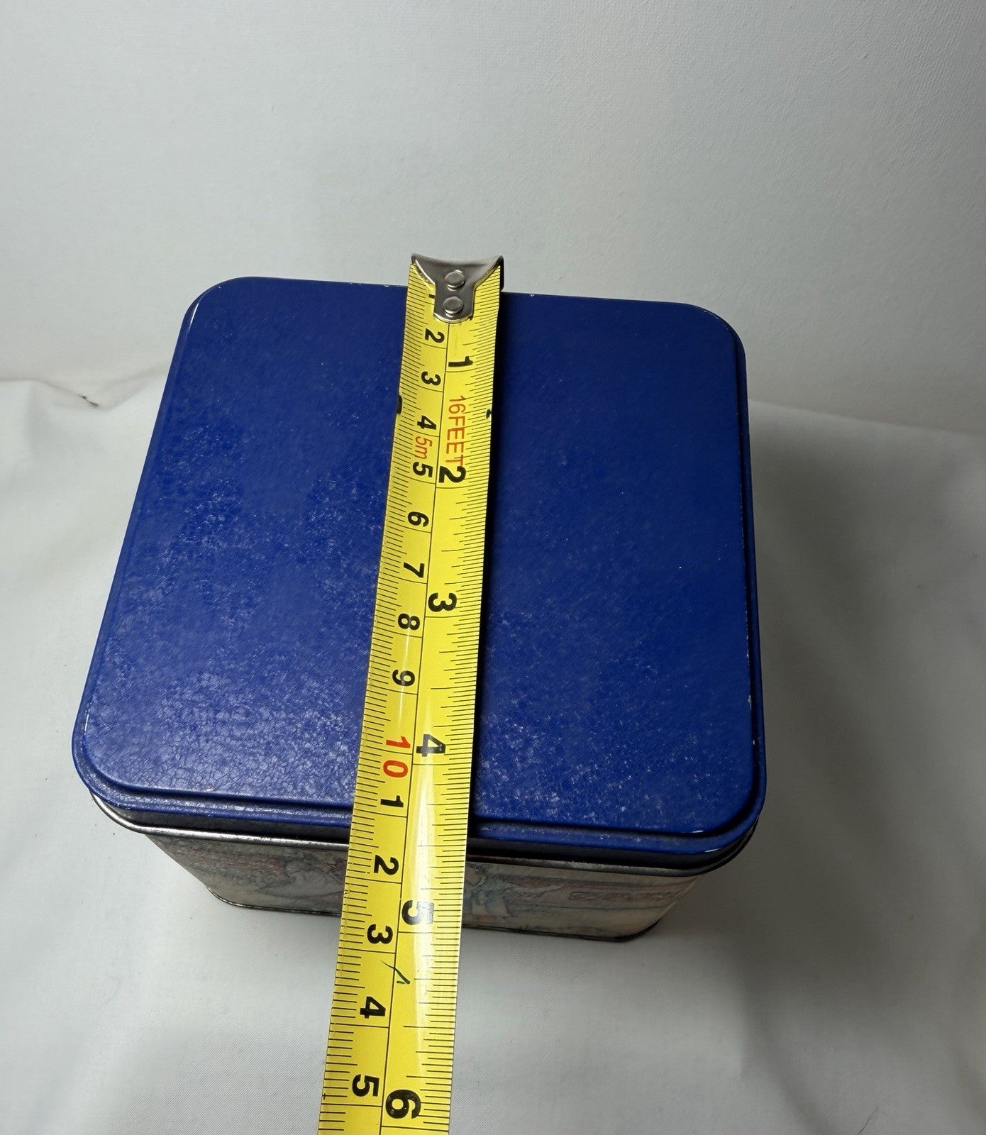 Japanese Tea Tin Oriental Decor Rustic Asian Collectible Storage 4.5"