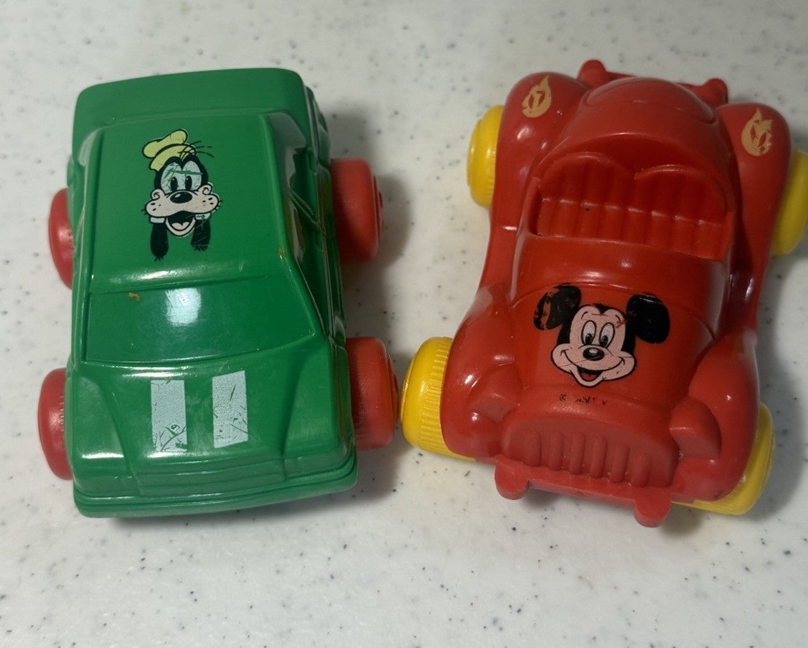 Vintage Viking Toys Sweden Disney Cars Mickey Goofy McDonalds Toy Car Lot of 2