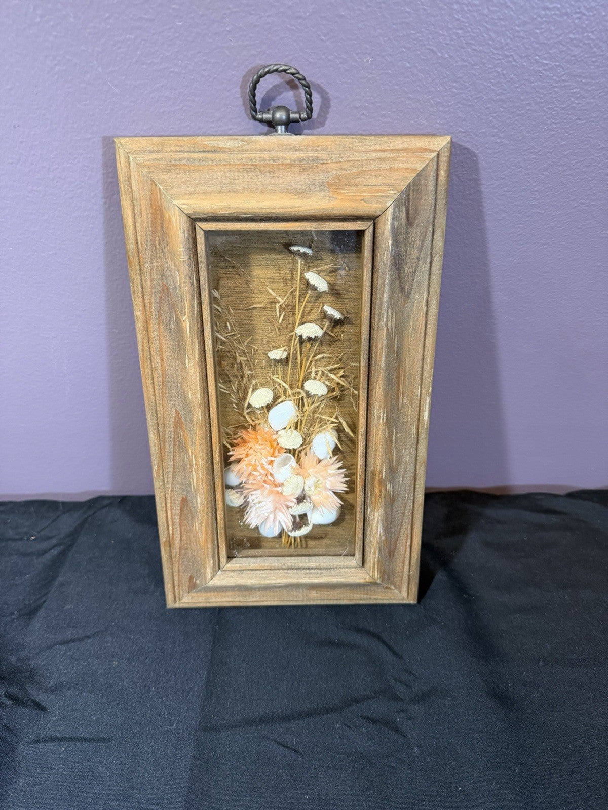 Vintage Mel Amodeo Enterprises Shadowbox Wall Hanging Seashell Flower Display