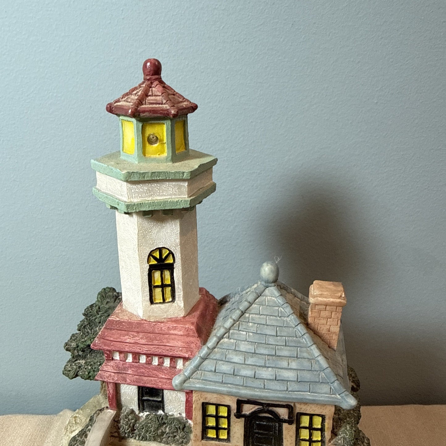 Nautical Lighthouse Tabletop Night Light Ocean Sounds 9x7x6 Harbor Beach Decor