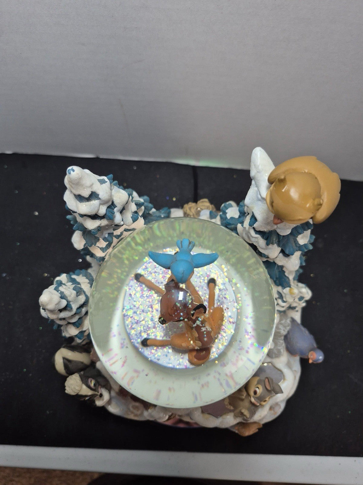 Disney Store Winter Bambi Musical Snow Globe Lighted Exclusive Collectible RARE