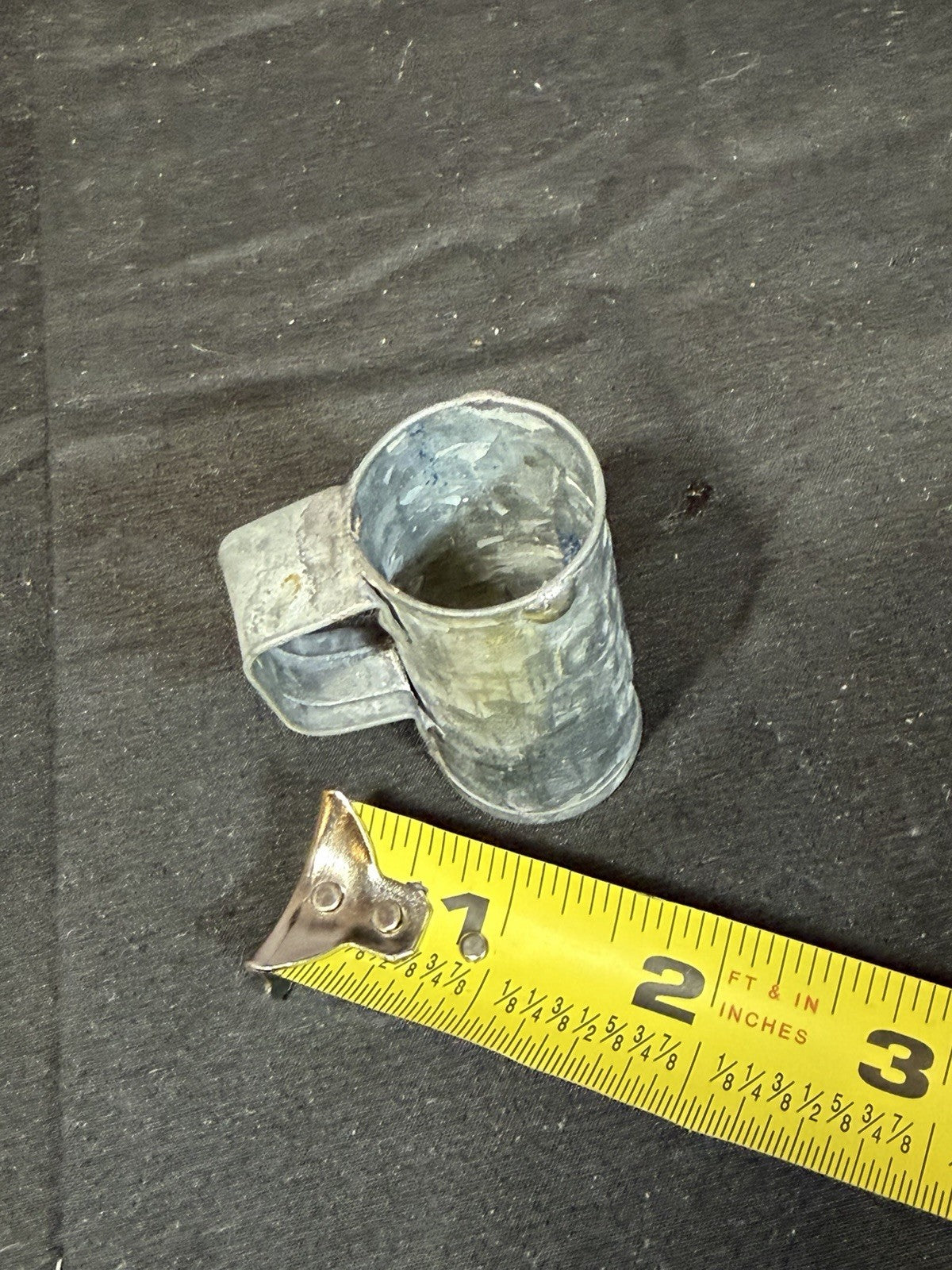Vintage Galvanized Metal Measuring Container 0.025 LITRO LS 2"