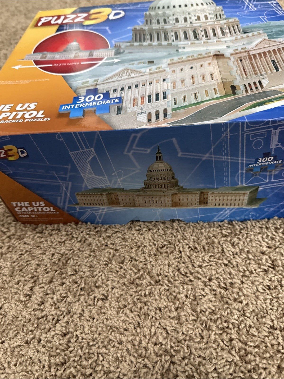2013 Milton Bradley Puzz3D The US Capitol 300 Pc 3D Foam Backed Puzzle Preowned