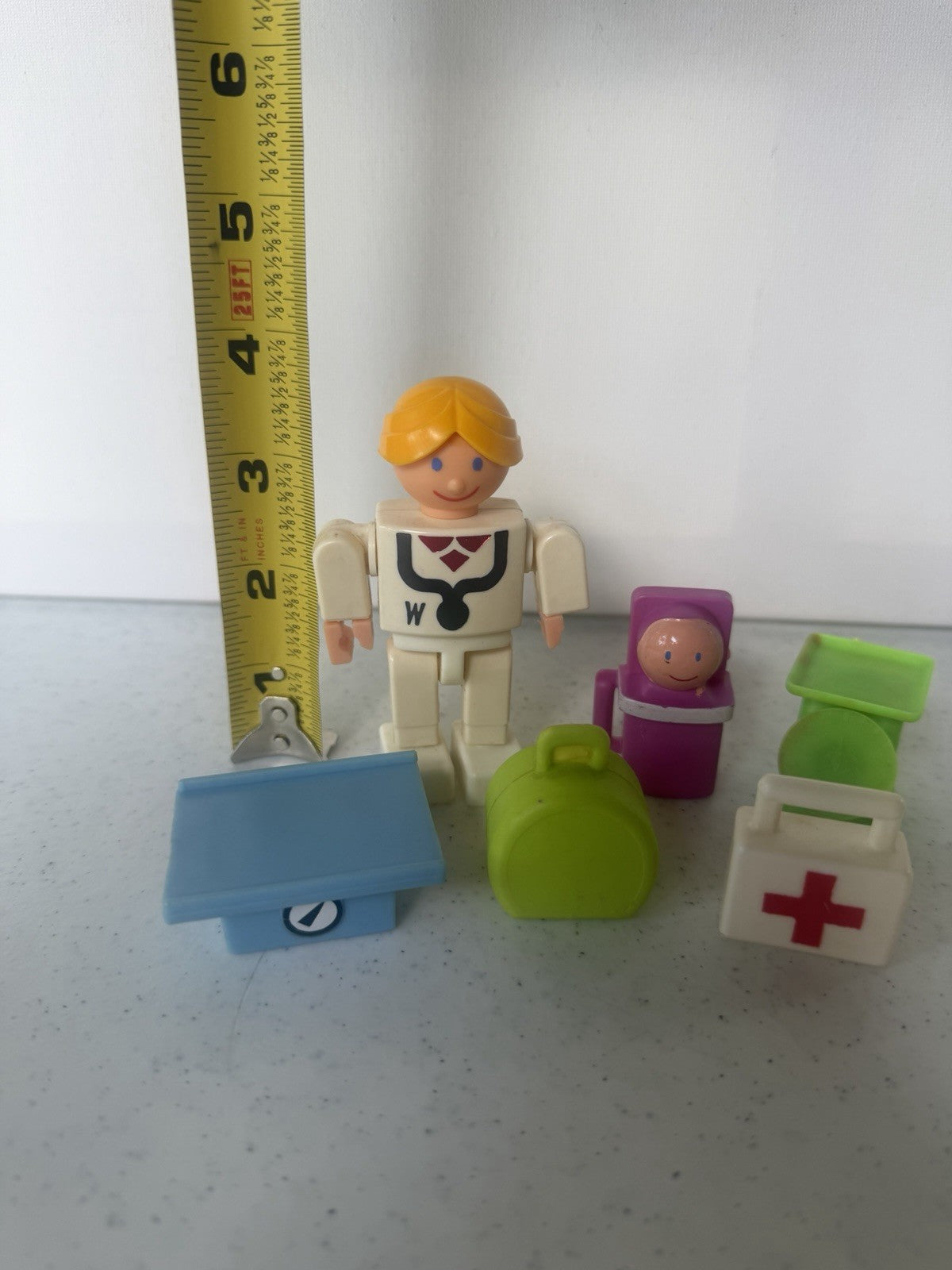 Vintage 1975 Gabriel Wannabees Doctor Nurse Figure Accessories Lot Medical