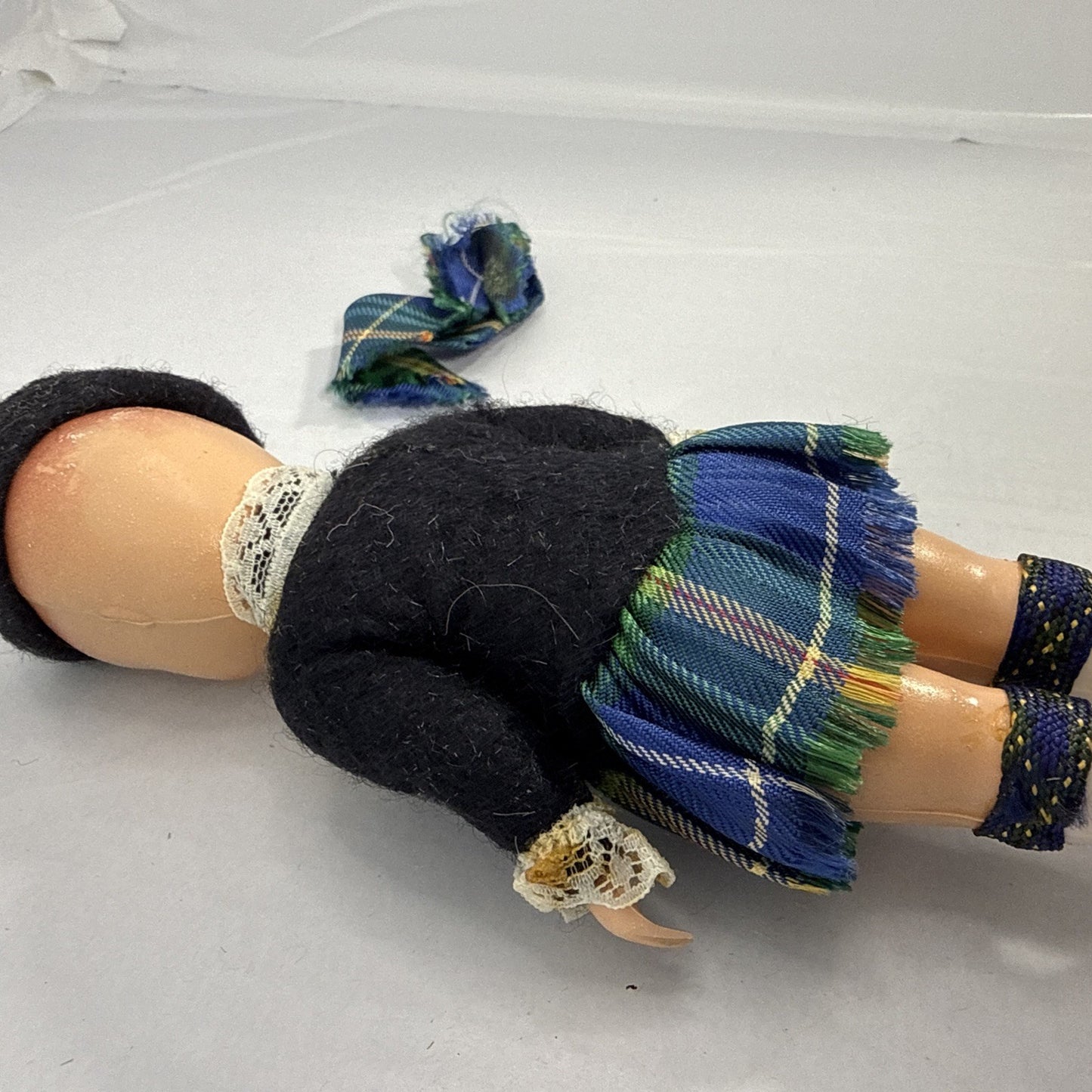 Vintage Scottish Boy Doll Sleep Eyes Kilt Movable Arms Souvenir Doll