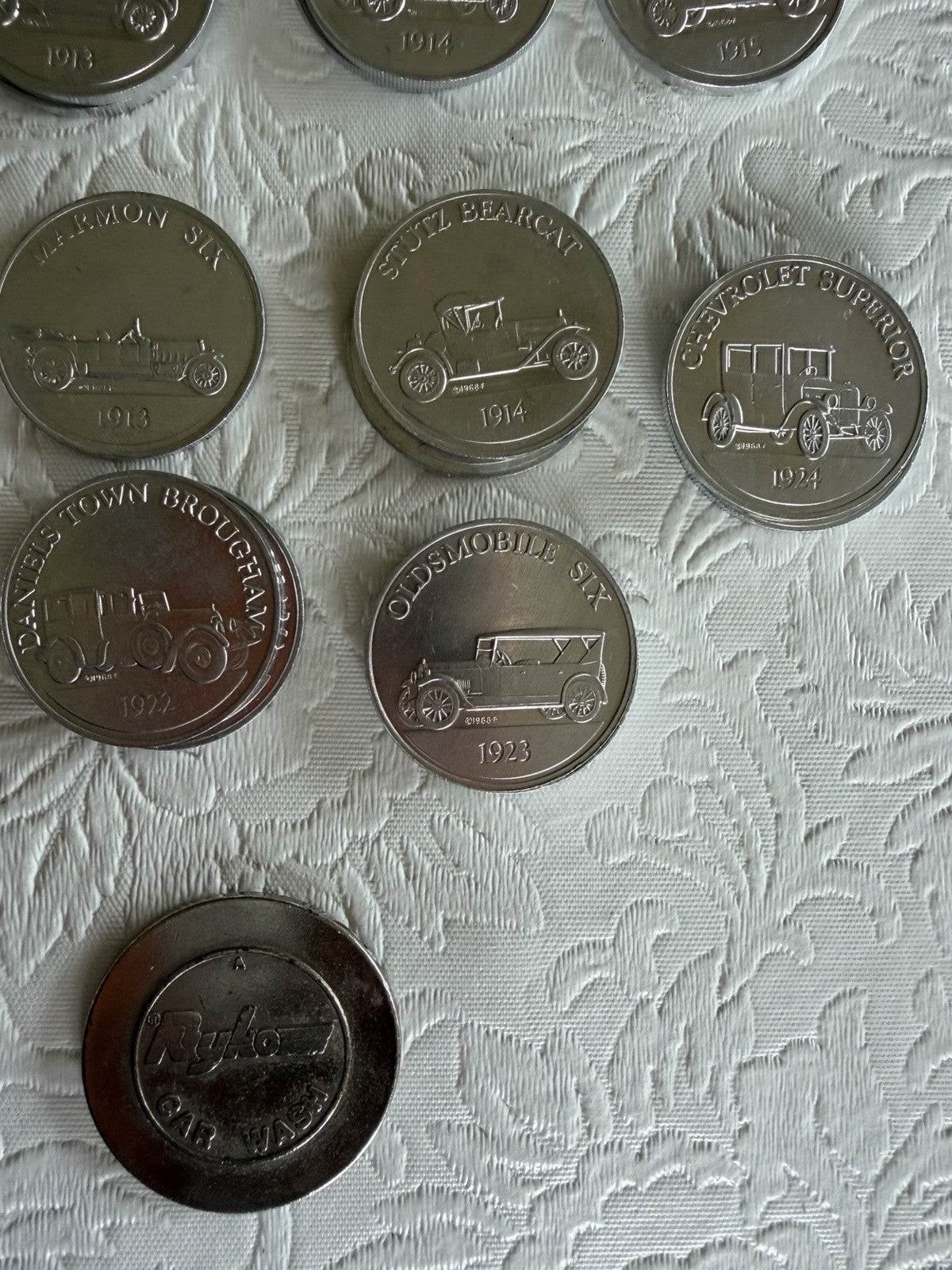 Vintage Sunoco DX Antique Car Coin Series 1 Complete 25 Token Set 1968 Gas Oil