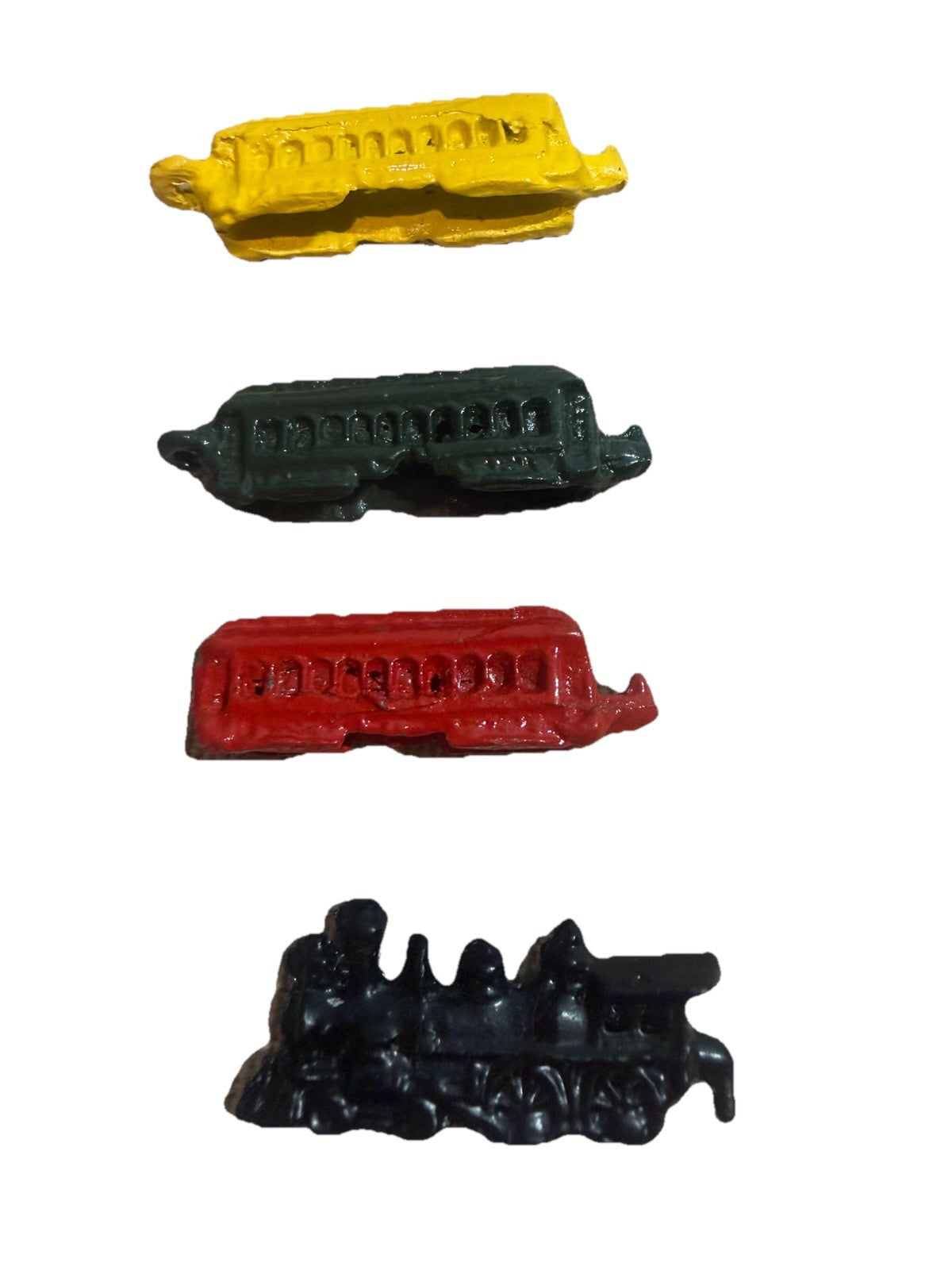 Vintage Dollhouse Miniature Metal Toy Train Set 1:12 Scale 4 Piece