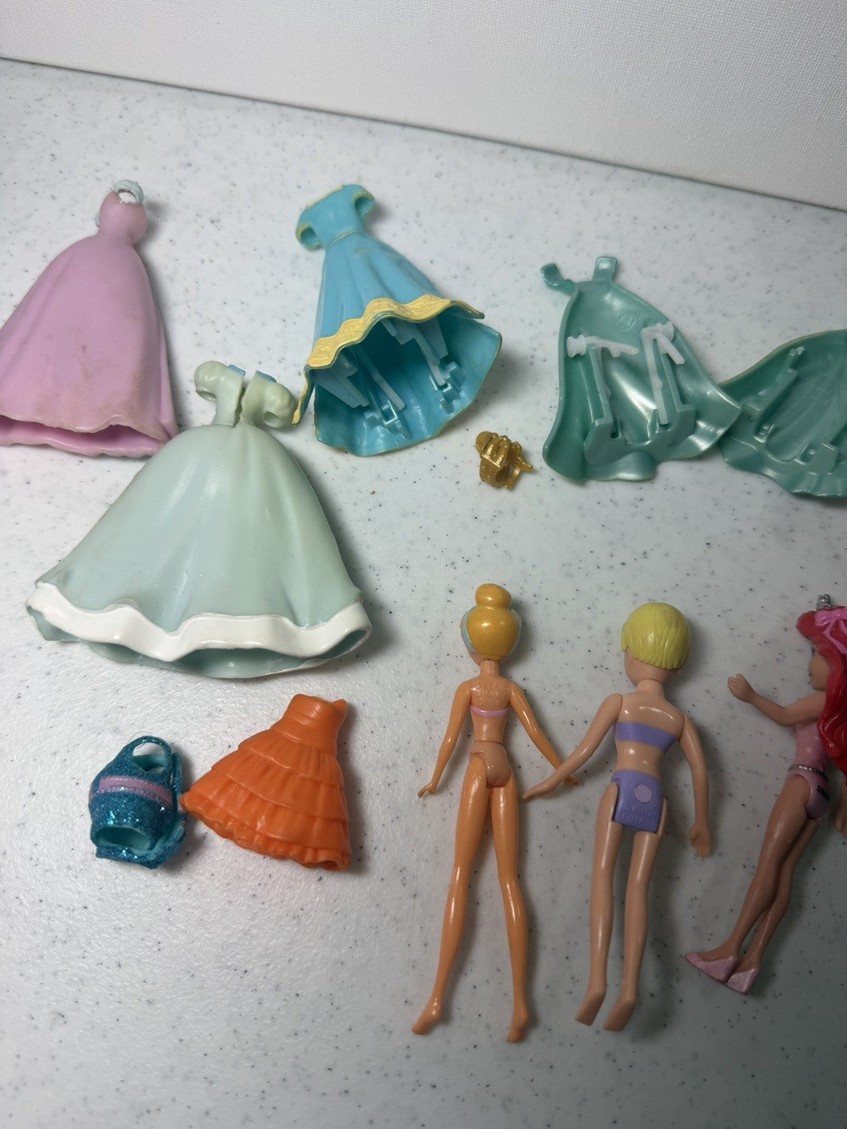 Disney Princess Polly Pocket Mini Doll Lot Ariel Belle Cinderella Merida 16 pcs