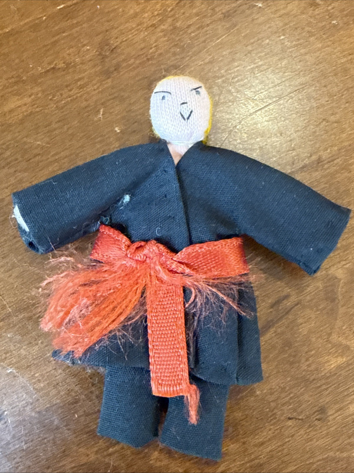 Vintage Handmade Martial Arts Doll Folk Figure 3"