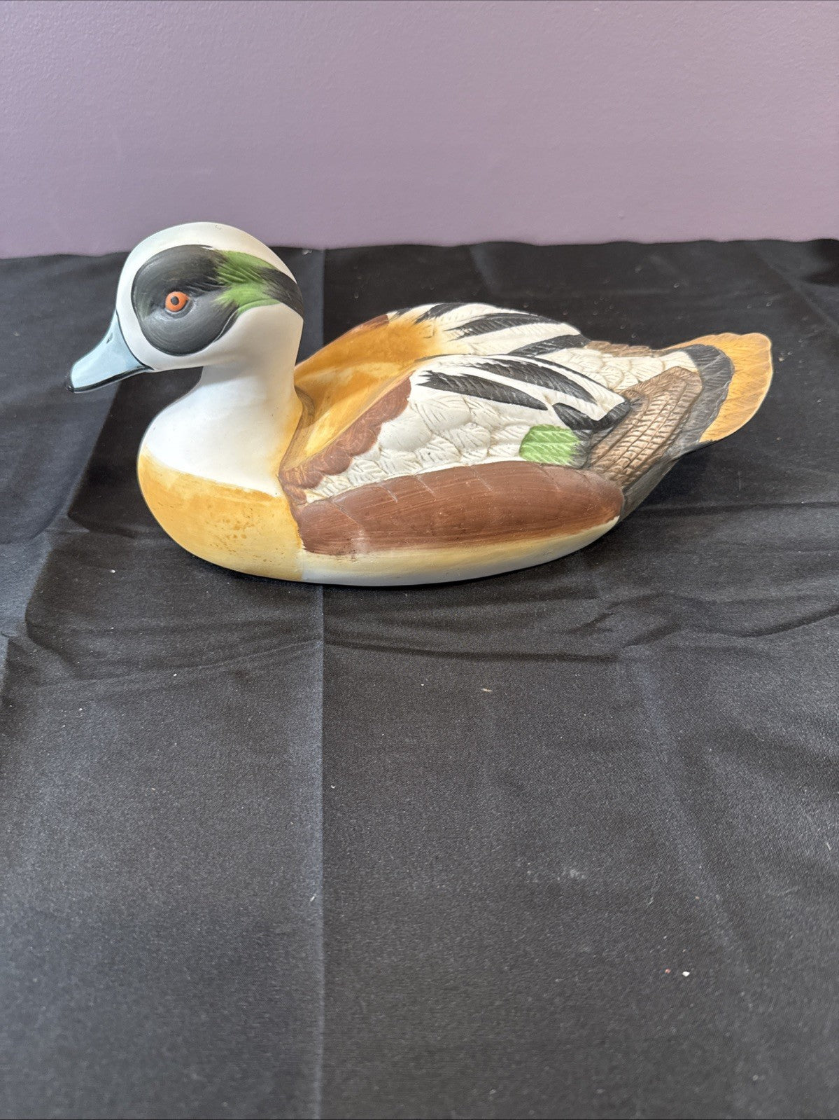 Mid-Century Mallard Ducks Hand-Painted Porcelain Figurines; Taiwan; Set of 2