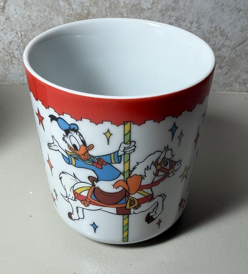 Vintage Walt Disney World Coffee Mugs Mickey Goofy Dumbo Souvenir Cups Lot of 2