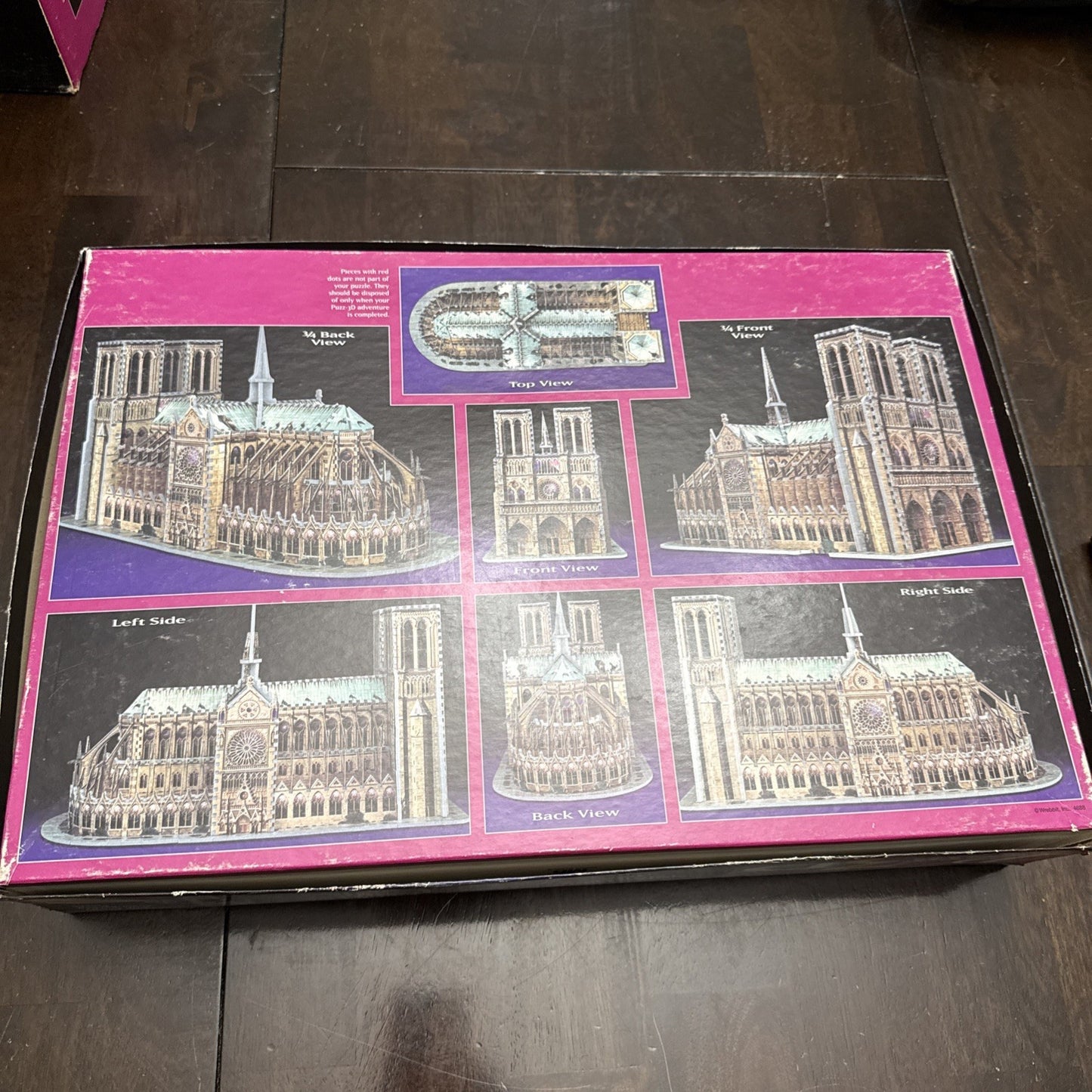 Vintage 1996 Milton Bradley Puzz 3D Notre Dame Cathedral 952 Piece Puzzle
