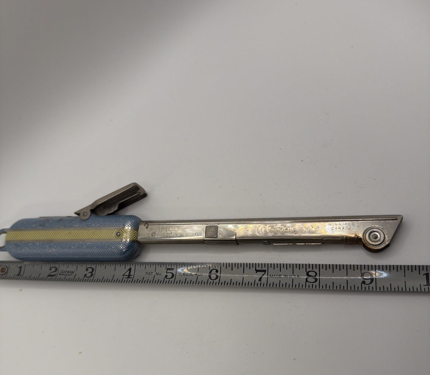 Vintage IMCO Flint Striker Sparker Stove Lighter Austria Blue Metal