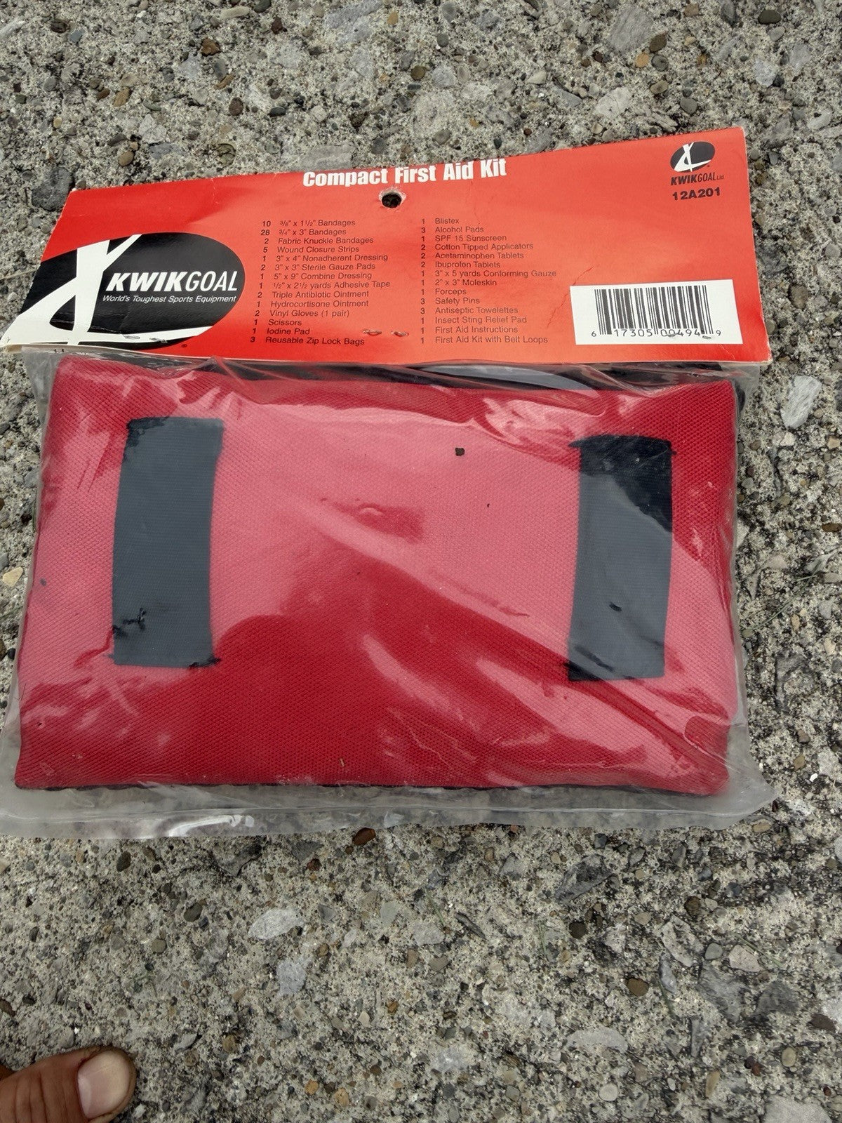 Vintage Kwik Goal Compact First Aid Kit Belt Loops Sealed Soccer Sports Red