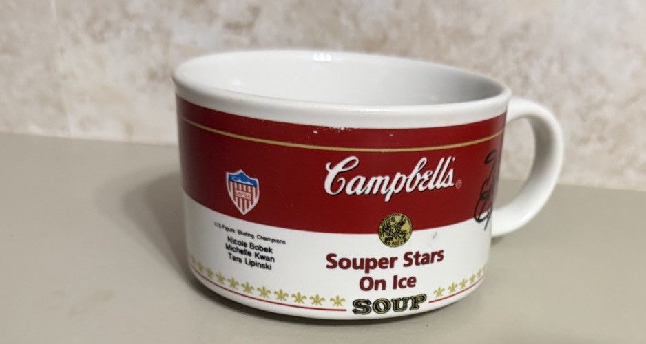 Vintage 1998 Campbells Soup Souper Stars Ice Skating Coffee Mug Collectible Cup