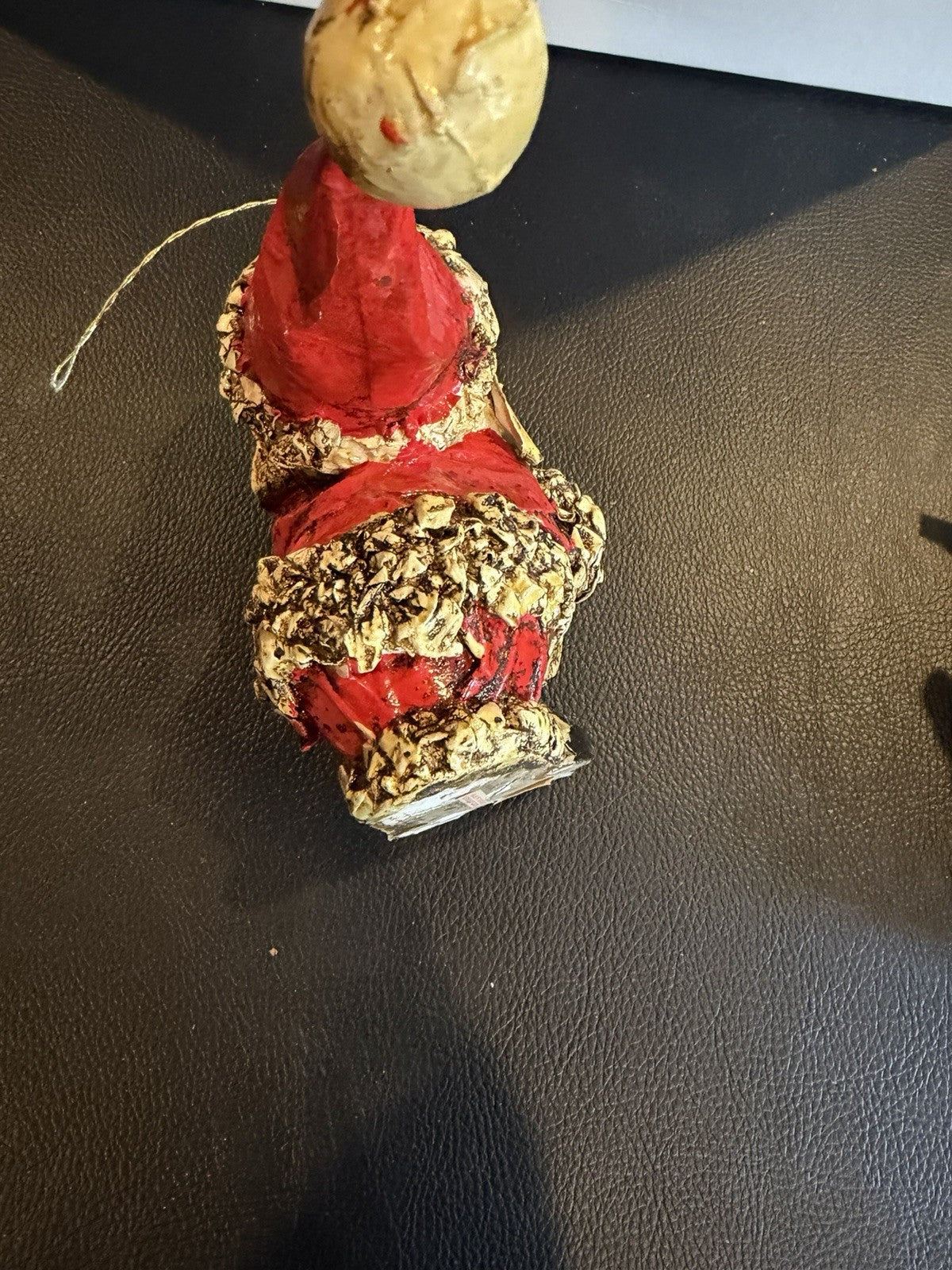 Vintage Crinkle Paper Christmas Ornaments Lot 3 Caroler Santa Elf Japan 7"