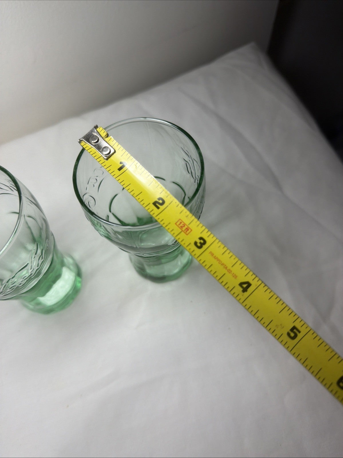 Libbey Green Coca Cola Coke Shot Glasses Set of 2 Vintage Glass