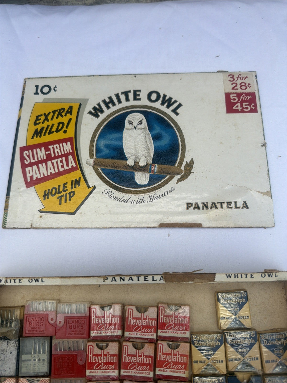 Vintage Revelation Dental Bur Box SS White Ransom Randolph Medical Display Case