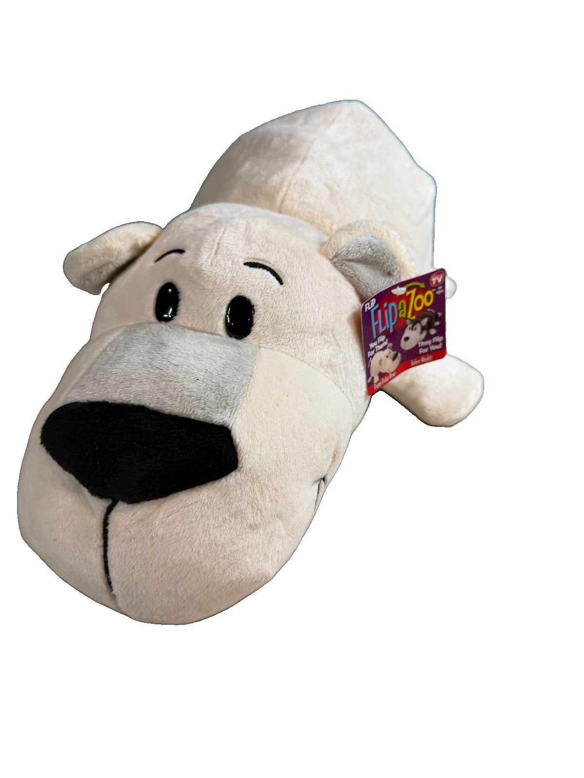 FlipaZoo Reversible Plush Poppi Polar Bear Asher Husky 18 In Stuffed Animal Toy