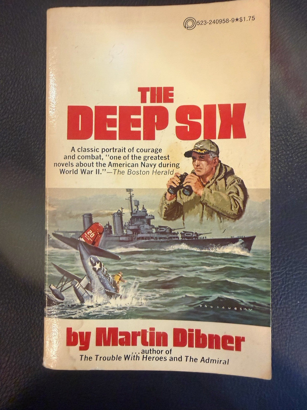 The Deep Six Martin Dibner Vintage 1976 Paperback WWII Navy Novel Intact Card