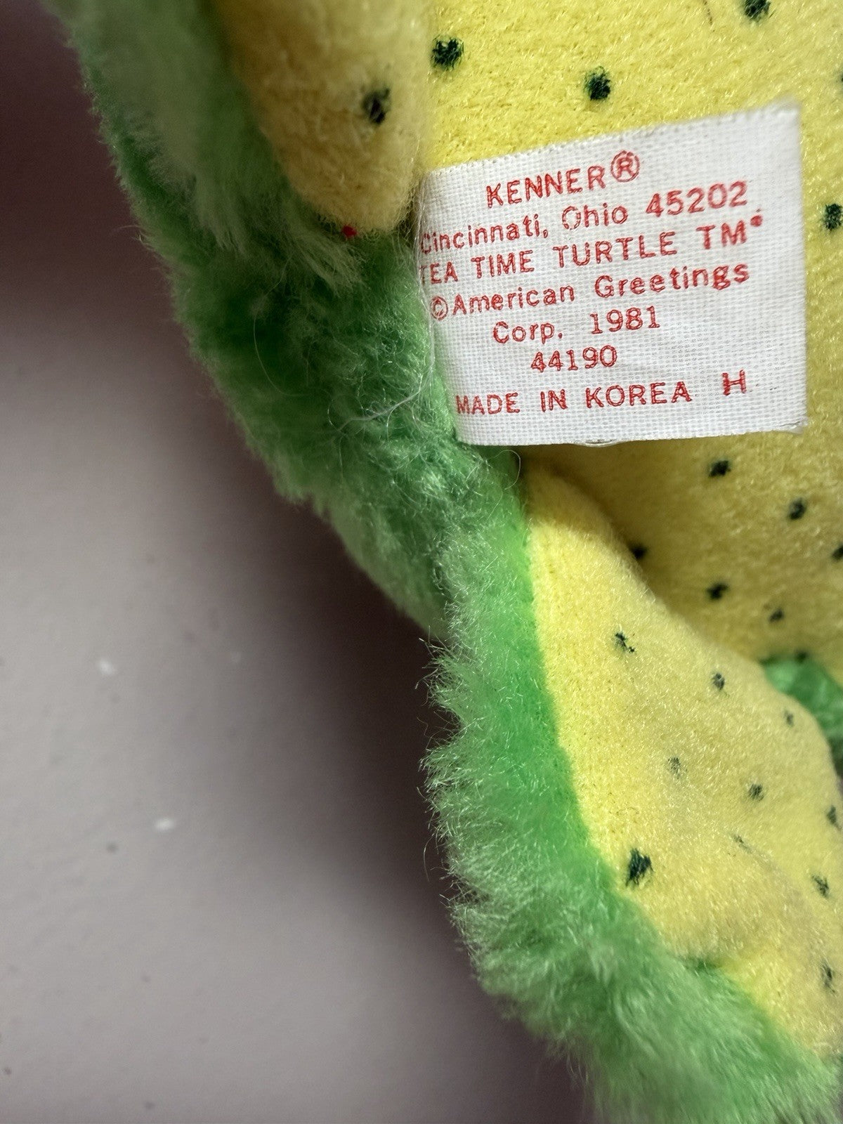 Vintage 1981 Kenner Strawberry Shortcake Tea Time Turtle Plush Apple Dumplin