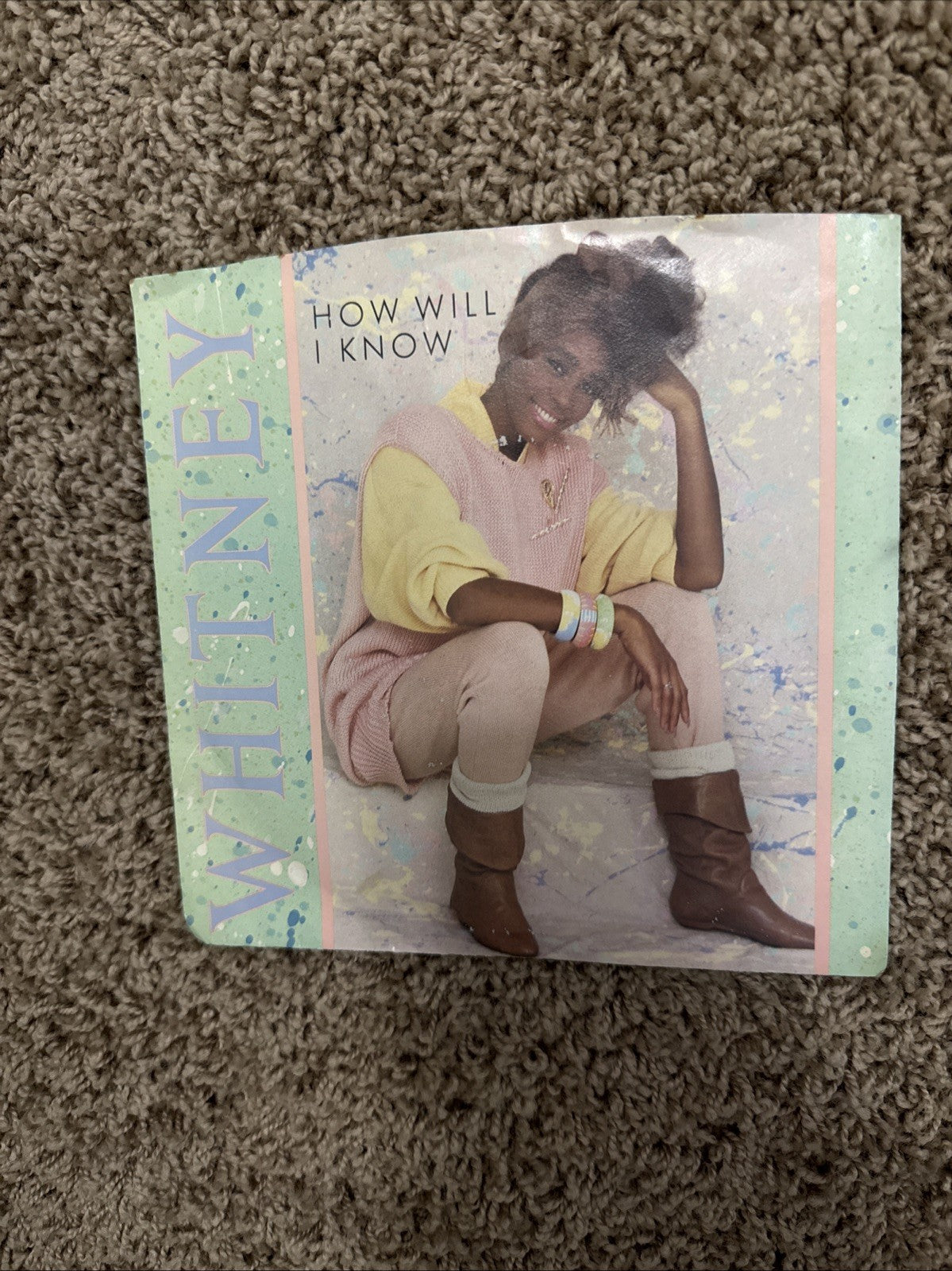 Whitney Houston Self Titled Vinyl LP How Will I Know 45 Picture Sleeve Vinyl Lot