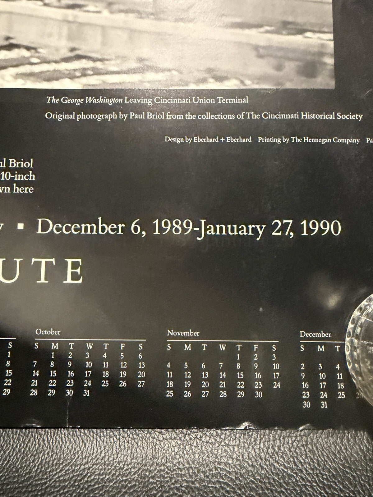 Vintage 1989 Paul Briol Cincinnati Union Terminal Train Photography Poster 35x24