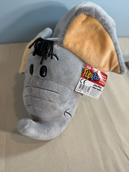FlipaZoo Emma Elephant Theodore Tiger Reversible Plush New With Tags 2-In-1 Toy