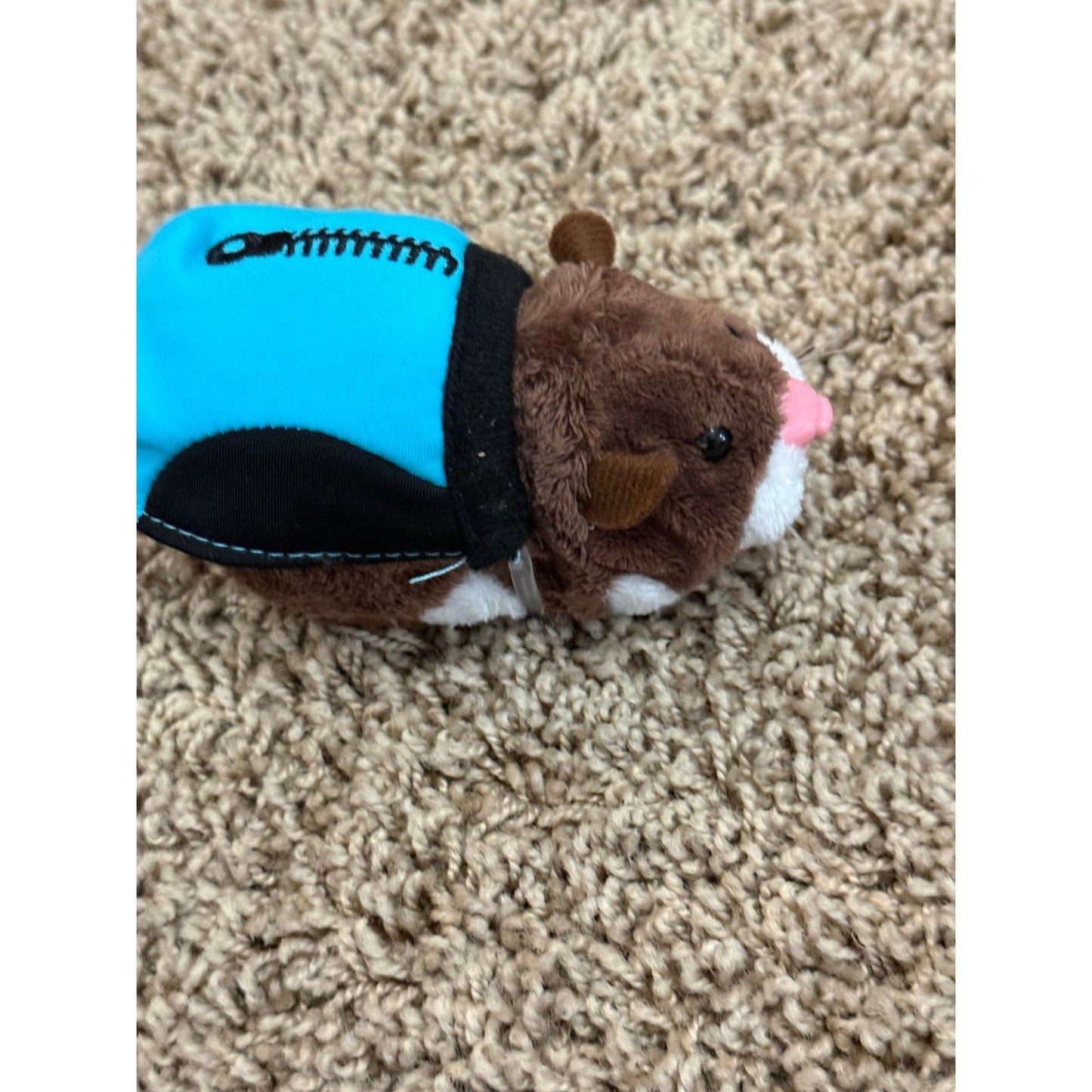Zhu Zhu Pets Lot of 2 Plush Hamsters With Blue Jackets, Cute Pair, Preowned