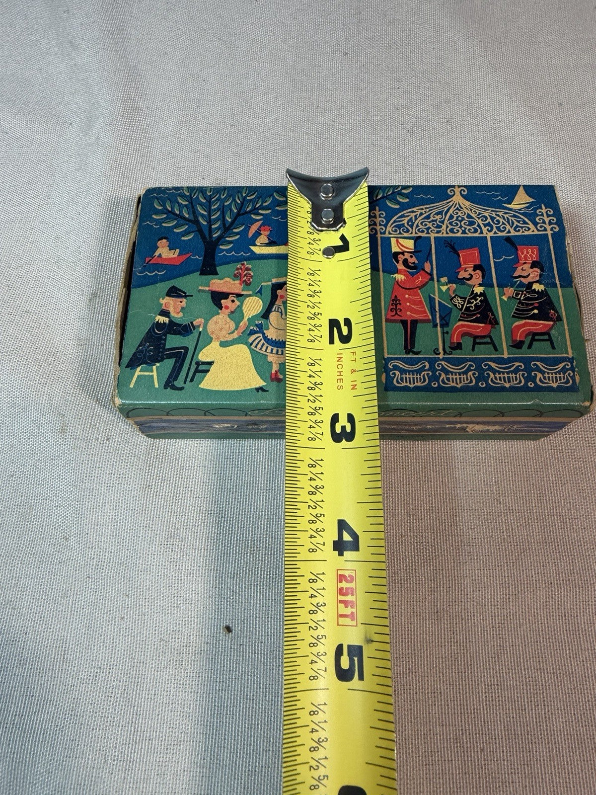 Vintage Stick Band Concert Matchbox Ohio Blue Tip Matches Advertising Tin