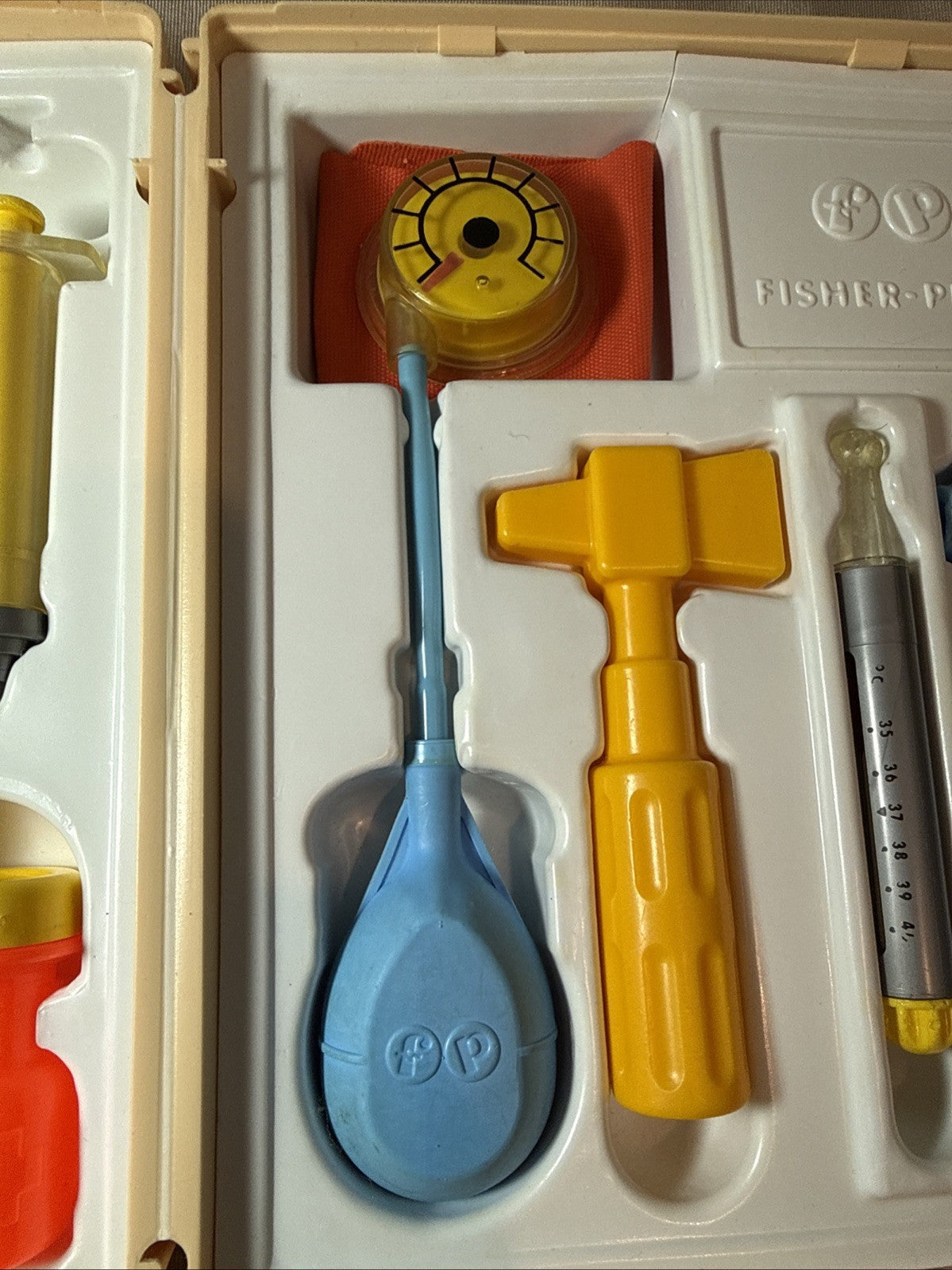 Vintage 1977 Fisher Price Medical Kit 936 Complete Doctor Pretend Play Set Case