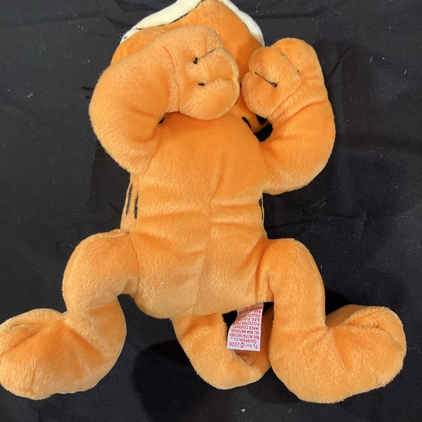 Ty Beanie Buddies Garfield Plush 12 Inch Lying Down Tabby Cat