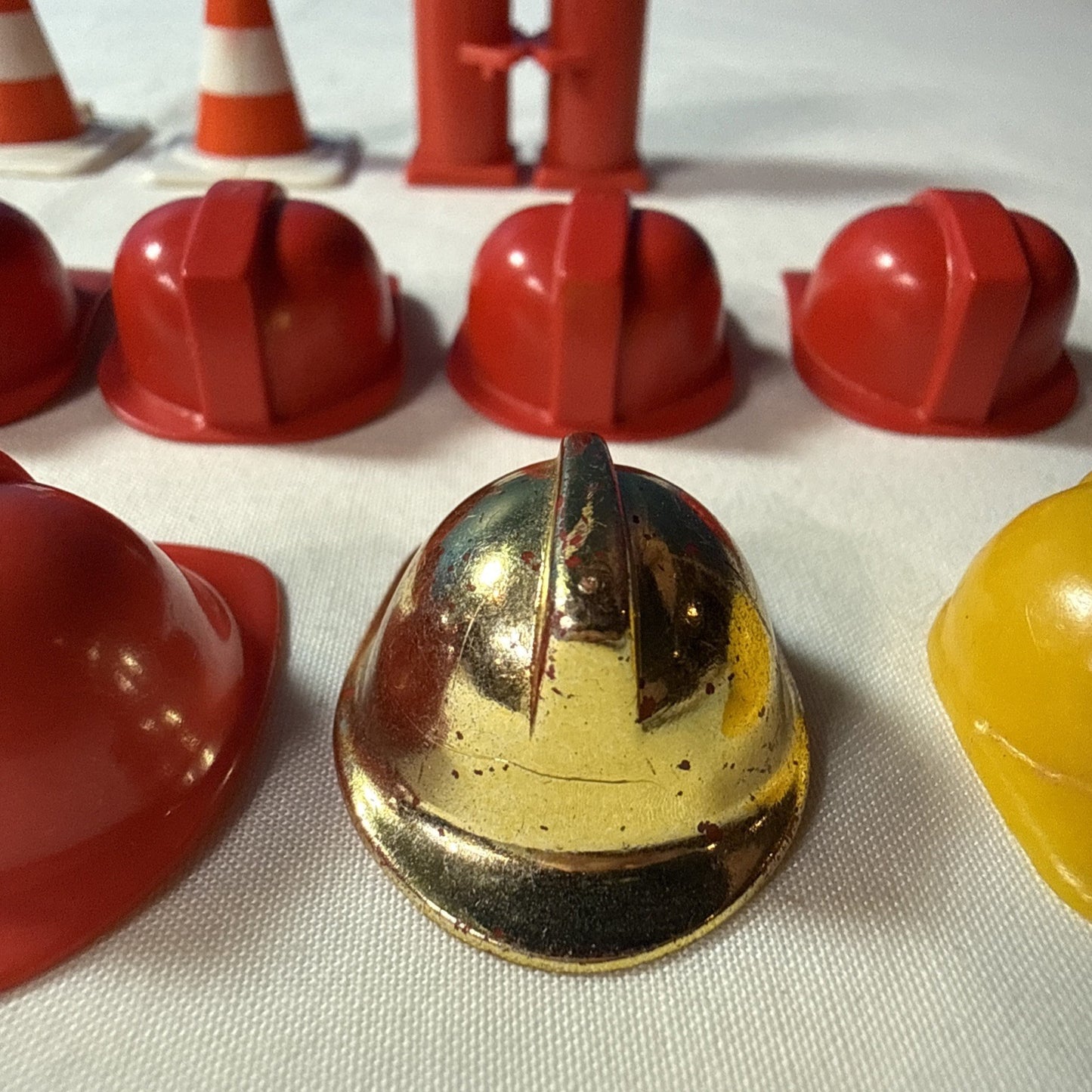 Vintage Playmobil Firefighter Construction Helmets Tools Accessories Lot 1970s