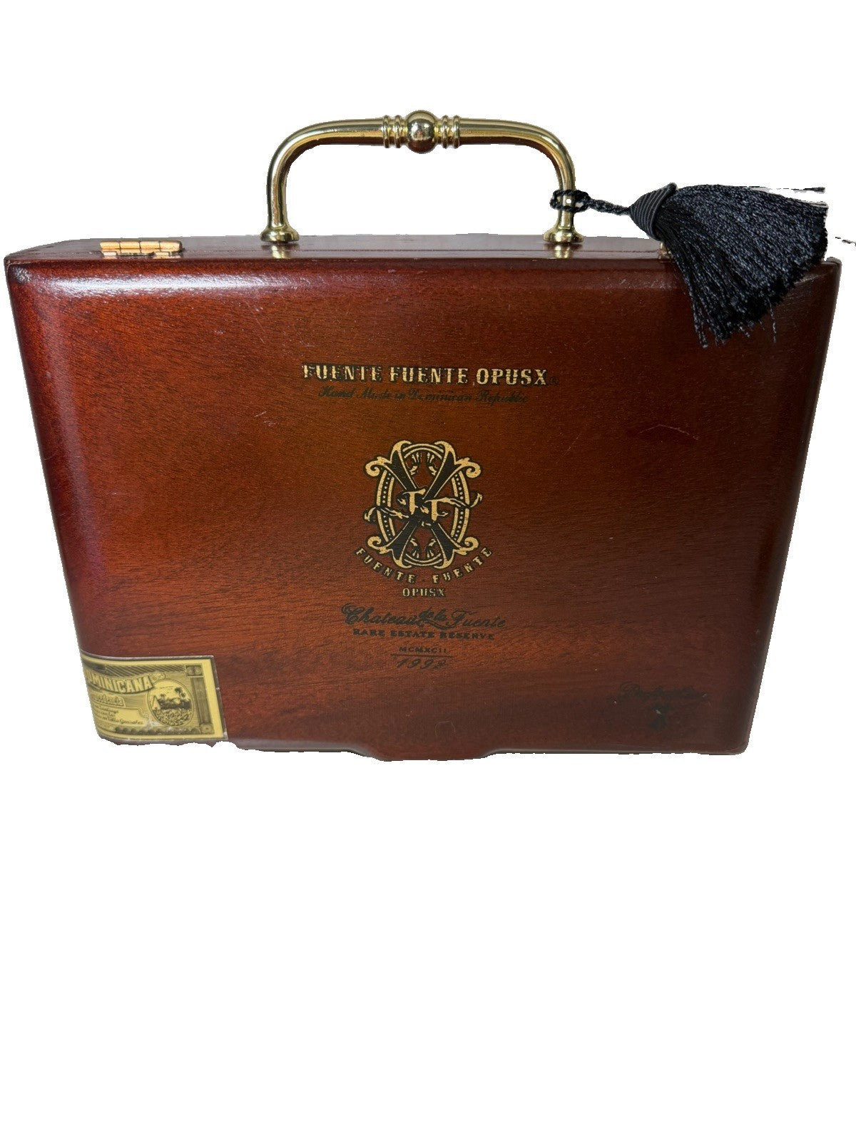 Arturo Fuente OpusX Chateau Rare Estate Reserve Wood Cigar Box Briefcase Handle