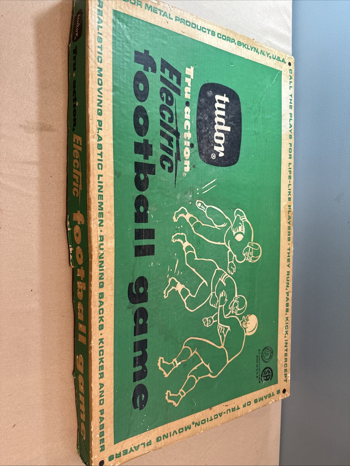 Vintage Tudor Tru Action Electric Football Game Model 500 Tested Working 1960s