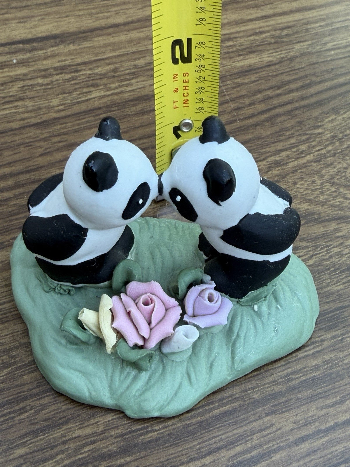 Vintage AAA Panda Bear Hard Rubber Figure Lot Safari Animal Toys Kissing Pandas